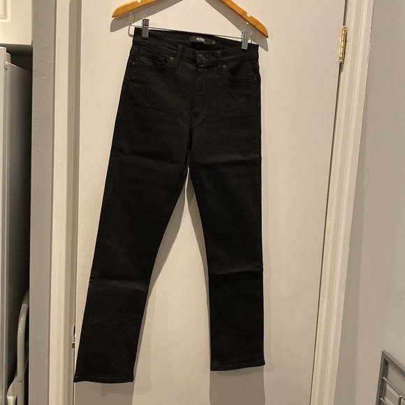 Hudson jeans, Barbara Coated High Waist Ankle Straight Leg Jean, 27, blackEUC - Picture 8 of 12